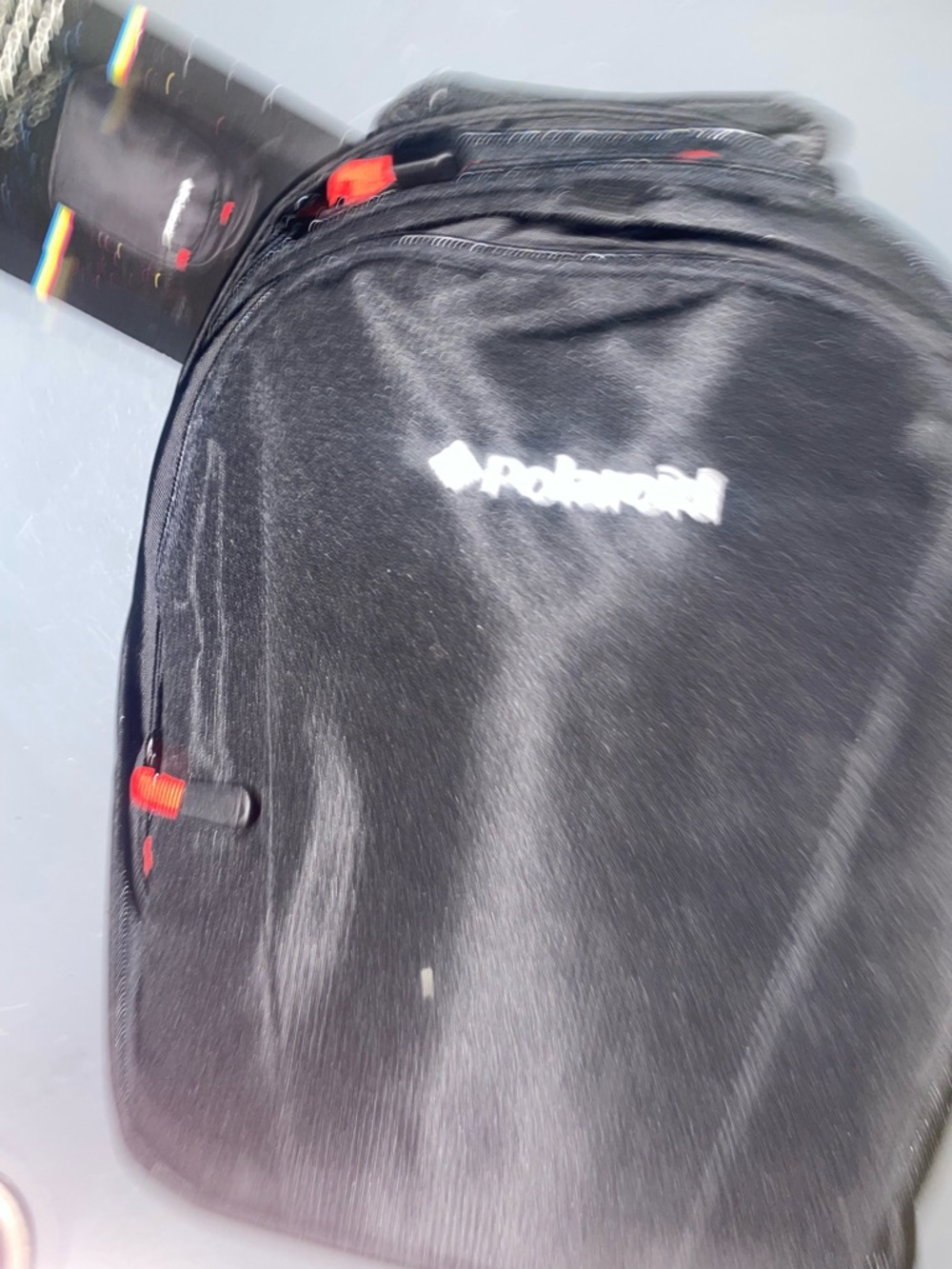 NWT NEW Polaroid Black Men's Backpack with Red Accents